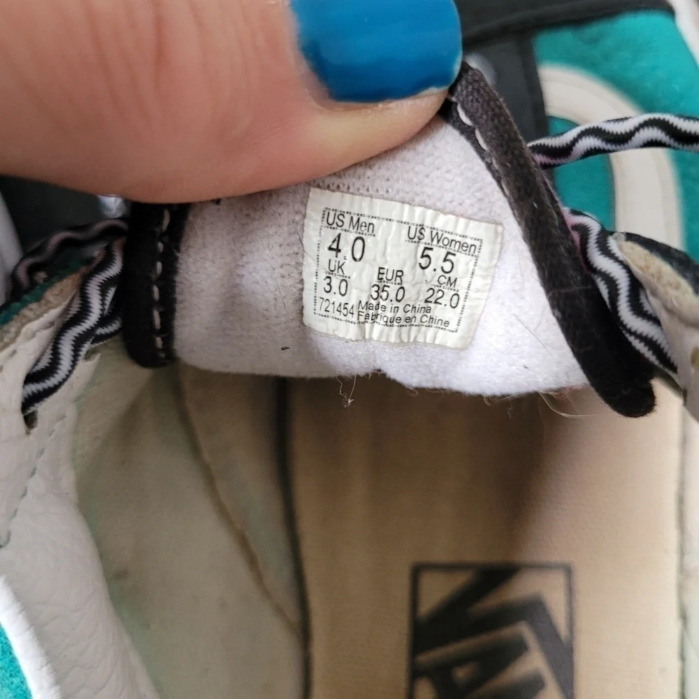 Vans black teal